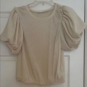 ASTR the Label Elegant Cream Puff Sleeve Top